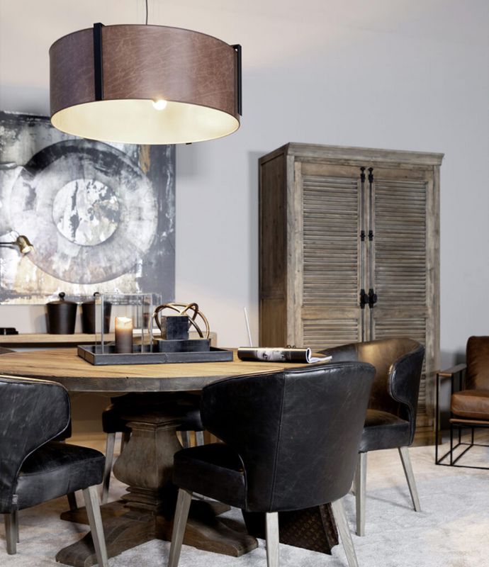 CALGARY Brown leather taklampe
