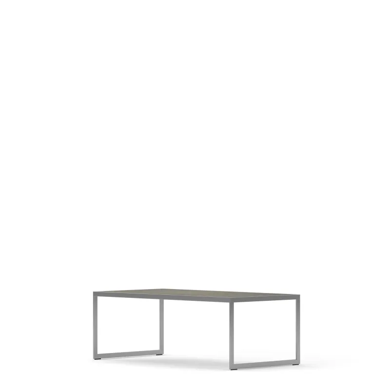Square sofabord 4390ST-3 sølvgrå metallramme - med stenplate Blueverde  4