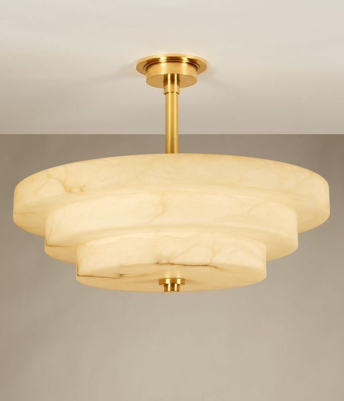 Pershore Alabaster Semi Flush Ceiling Light Code: CL0282.BR