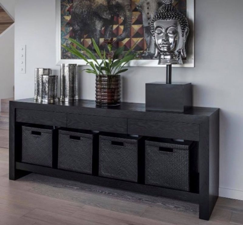 Roma kosollbord - skjenk  sort eik B: 160, D: 45, H: 70 