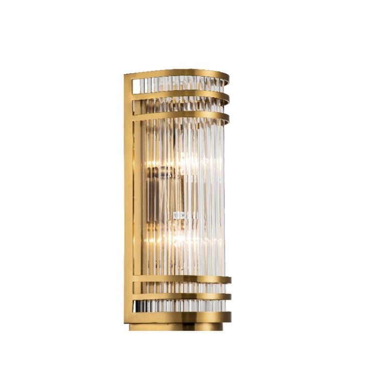  Vegglampe Crown D12*B12.5*H38cm brass / glass 