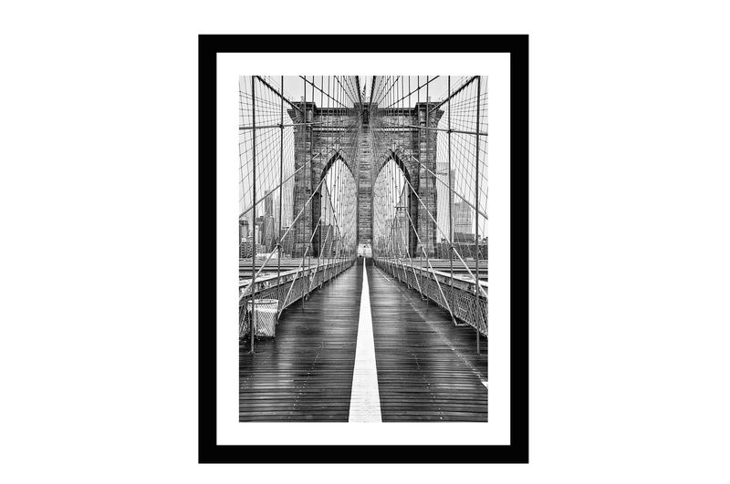 Glass picture w/frame Brooklyn Bridge 70cm x 90cm