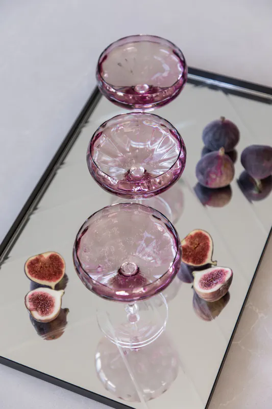 Champagne glass pink plum 