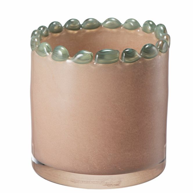 Hovedbilde ISABEL Lyslykt D11 H10,5 cm beige/green 