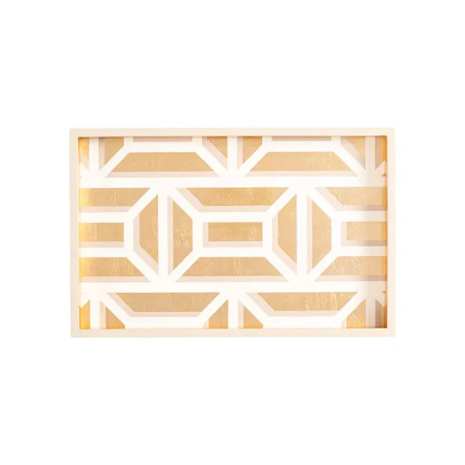 Hovedbilde Garden Gate Lacquer Vanity Tray in White & Gold - ...