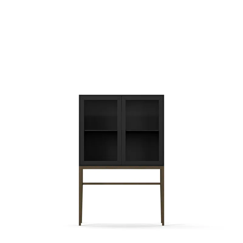 Edge 2.0 Vitrine høy  Black Brushed & Burned Walnut 721ESB-BW