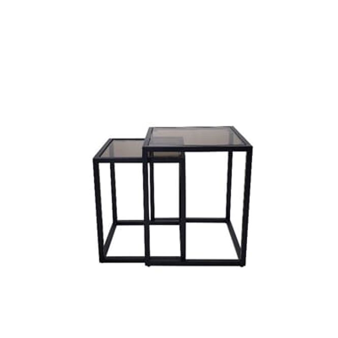 Hovedbilde Settbord Alma sett av 2 bord sort metall / Bronze ...