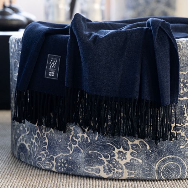 Hovedbilde Pledd FERRARA Dark Blue 130×180  60-71527  50% ...