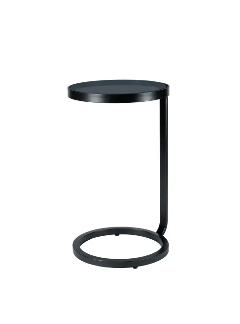 Hovedbilde Sidebord Dakota Ø30 H51cm Grått glass m sort ...