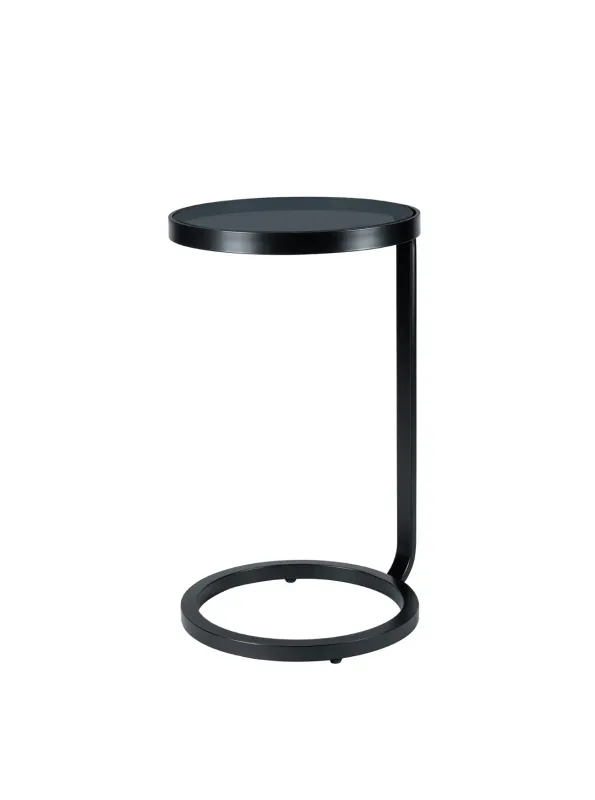 Sidebord Dakota Ø30 H51cm Grått glass m sort ramme