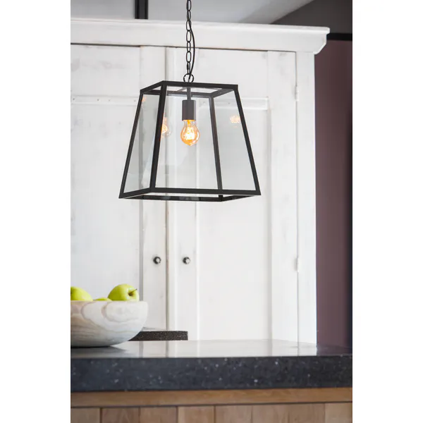 Hovedbilde  Hanging lamp 34x34x34,5 cm SAUNTE black+glas  