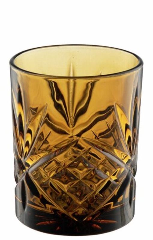 CRISP Telysholder glass  D8,3 H9,8 cm tealight amber/dark 
