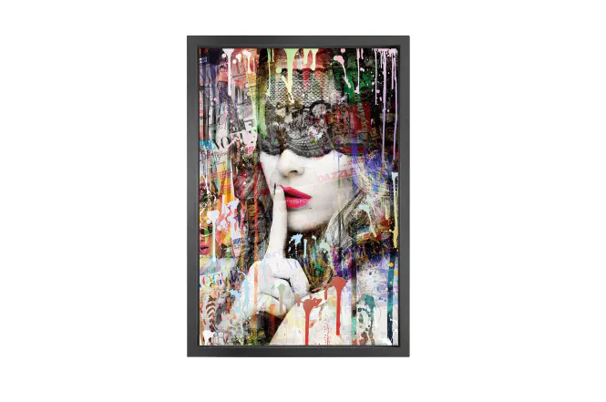 Hovedbilde  Canvas picture 5cm black frame Masquerade 80cm x ...