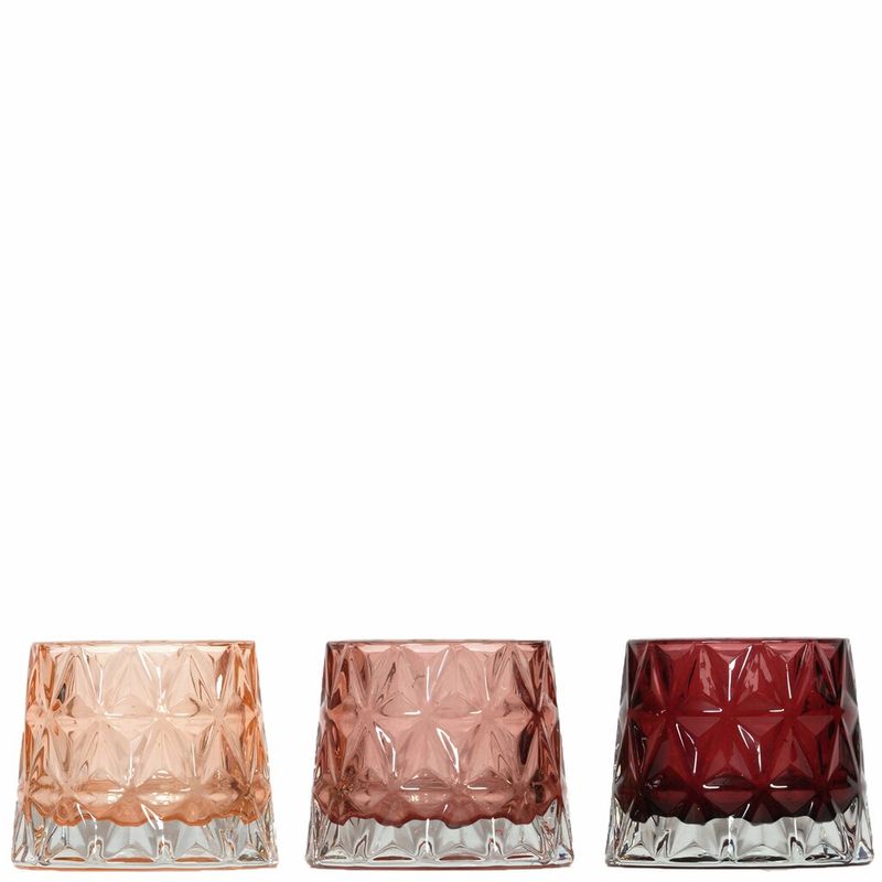 KATALIN Telysholder 3ass D10,5 H9 cm golden/plum/blush pink  
